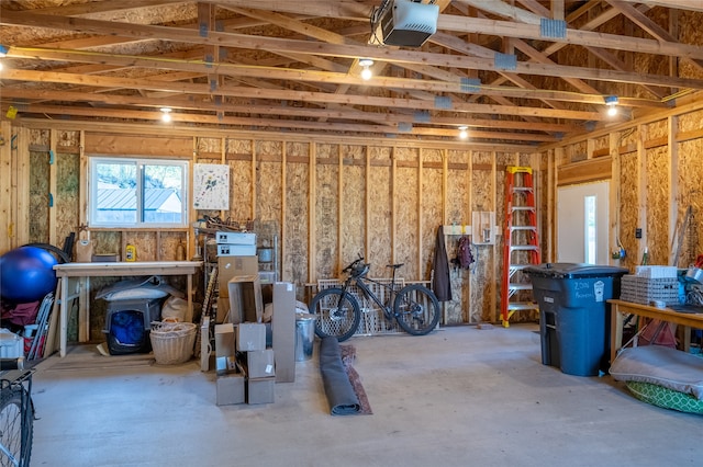 interior space featuring a garage door opener