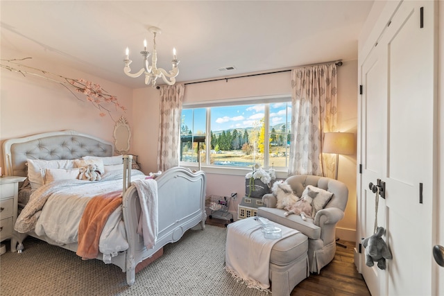 736 Cottonwood Ct, Whitefish, MT 59937 - bedroom featuring a chandelier
