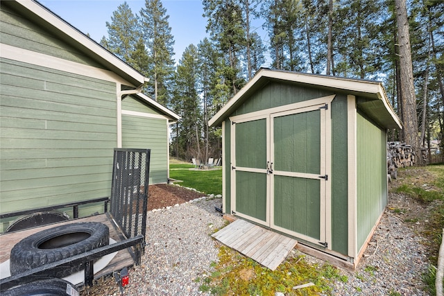 view of shed