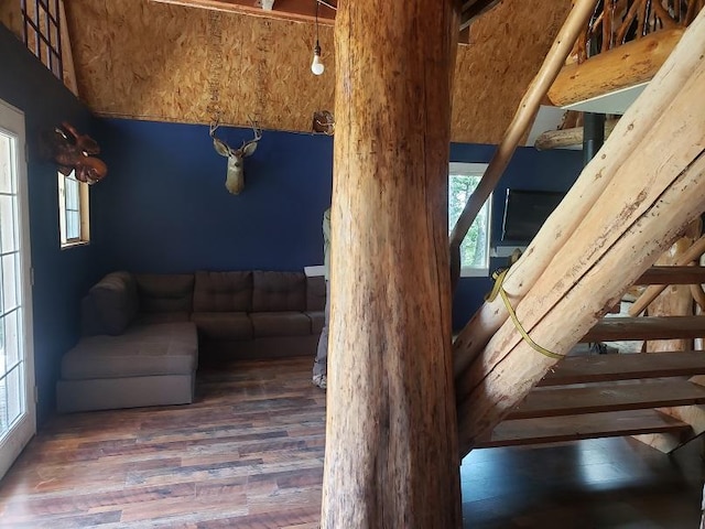 513 Spruce Gulch Rd, Helmville, MT 59843 - living room featuring wood finished floors