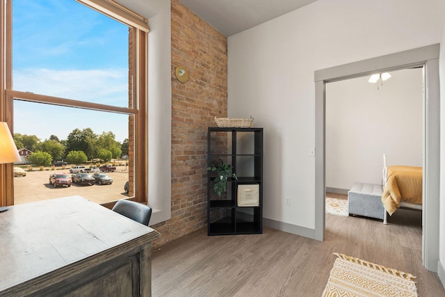 office featuring light wood-type flooring