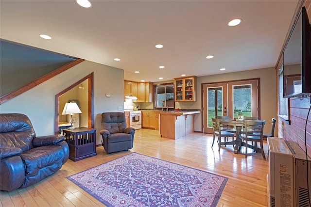 85 Martin Ln, Florence, MT 59833 - living area featuring light wood-type flooring, french doors, and recessed lighting