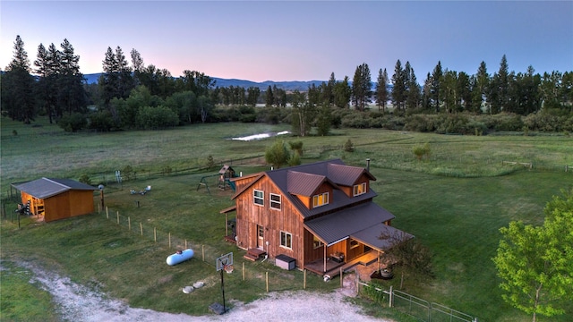 drone / aerial view featuring a rural view