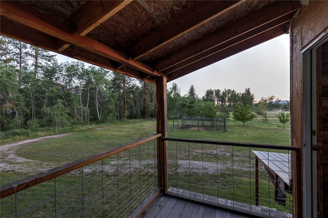85 Martin Ln, Florence, MT 59833 - wooden terrace featuring a view of rural / pastoral area and a lawn