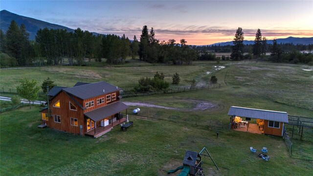 85 Martin Ln, Florence, MT 59833 - aerial view at dusk of a view of countryside and a mountain view