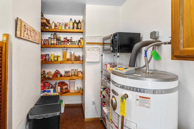 pantry featuring water heater