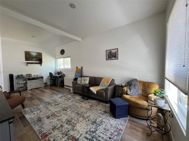 509 N 5th St, Hamilton, MT 59840 - living area with beam ceiling and wood finished floors