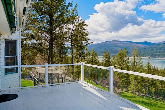 view of mountain feature with a water view