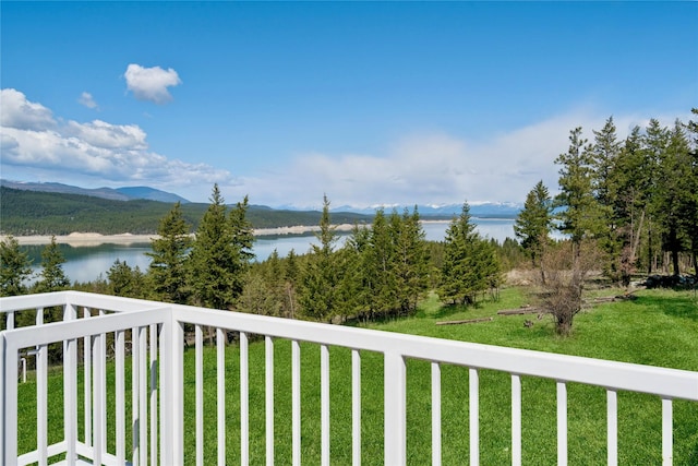 view of water feature with a mountain view
