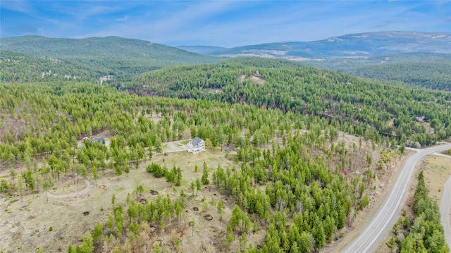 7100 Black Lake Rd, Rexford, MT 59930 - bird's eye view of a heavily wooded area and a mountain backdrop