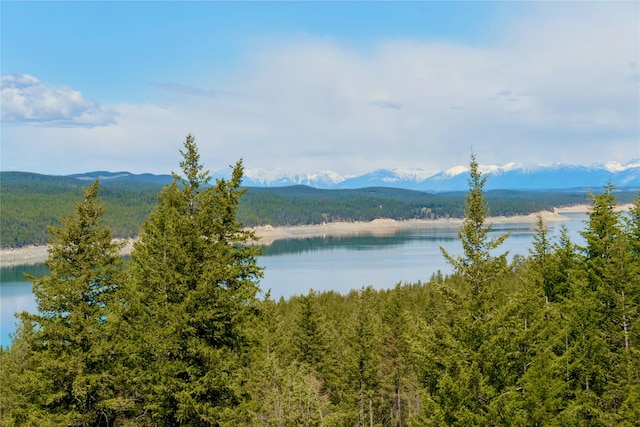 7100 Black Lake Rd, Rexford, MT 59930 - water view featuring a forest and a mountain backdrop