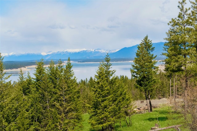 7100 Black Lake Rd, Rexford, MT 59930 - water view with a mountain backdrop