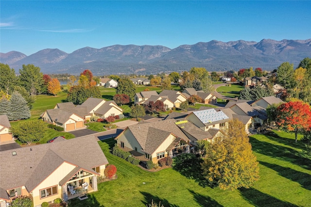 107 Crescent Lndg, Polson, MT 59860 - bird's eye view featuring a residential view and a mountain view