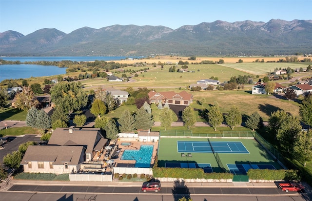 107 Crescent Lndg, Polson, MT 59860 - birds eye view of property featuring a water and mountain view