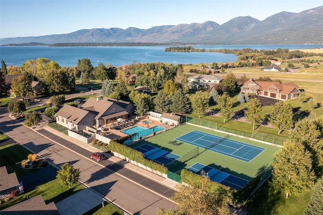 107 Crescent Lndg, Polson, MT 59860 - bird's eye view featuring a water and mountain view