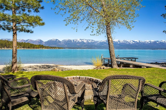 property view of water with a mountain view