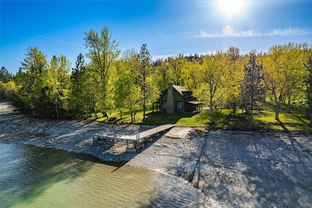 bird's eye view with a forest view