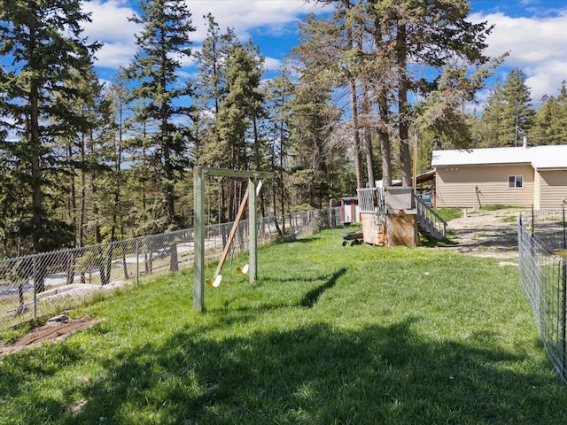 view of yard with fence