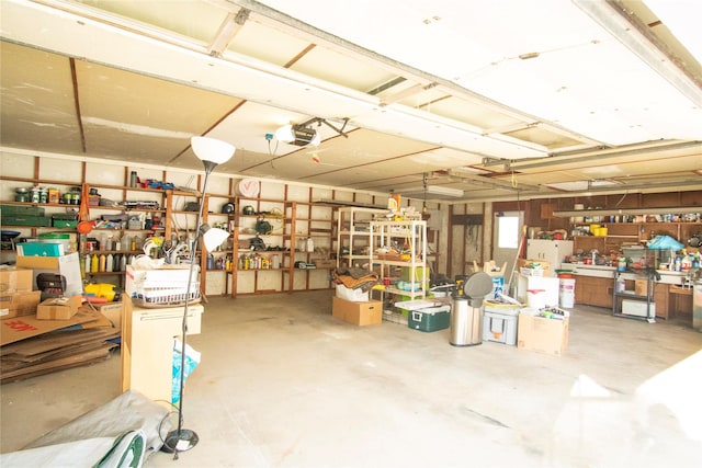 330 Bowman Rd, Hamilton, MT 59840 - garage with a workshop area and a garage door opener