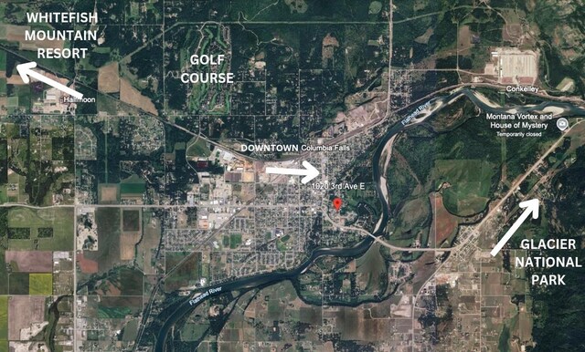 1020 3rd Ave E, Columbia Falls, MT 59912 - birds eye view of property