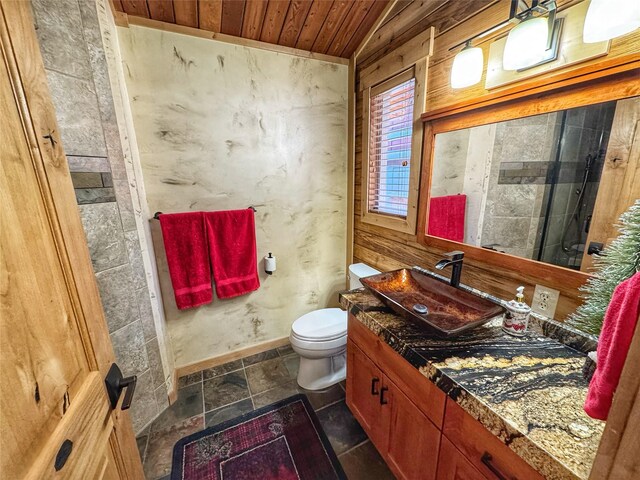 kitchen featuring built in appliances, dark wood-style flooring, a healthy amount of sunlight, and wood ceiling