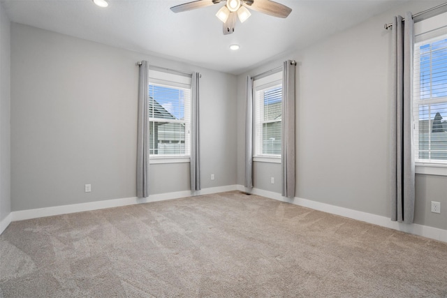 2421 Half Hitch Dr, Missoula, MT 59808 - empty room with ceiling fan, carpet, baseboards, and recessed lighting