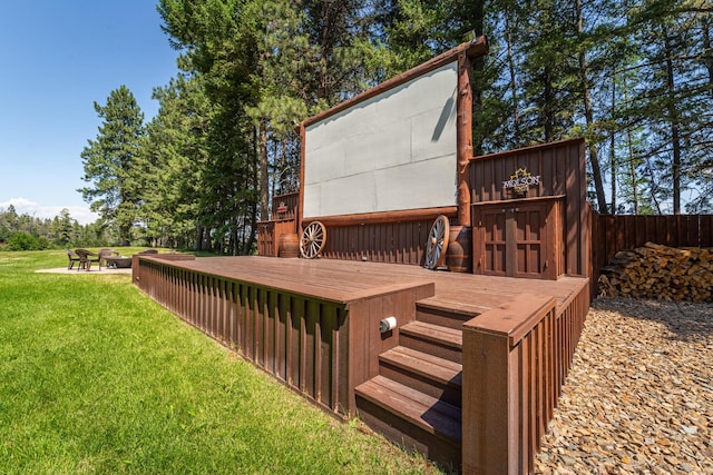 420 Deer Creek Rd, Lakeside, MT 59922 - wooden deck with a lawn