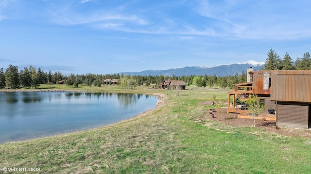 property view of water featuring a mountain view