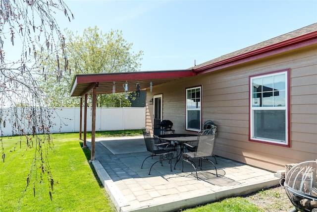 view of patio with fence