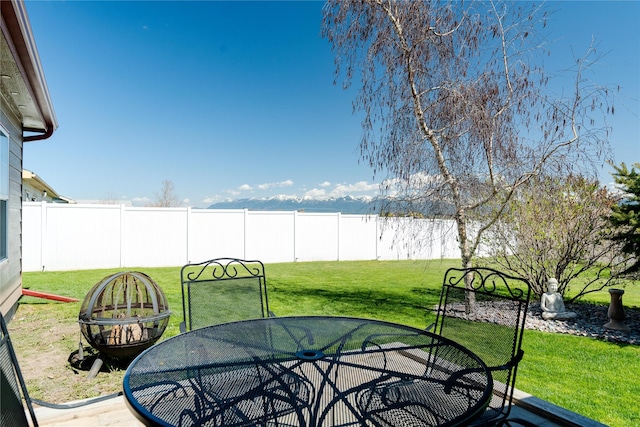 view of patio / terrace with fence and outdoor dining area