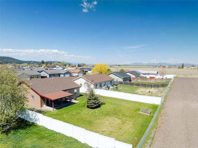 drone / aerial view with a residential view