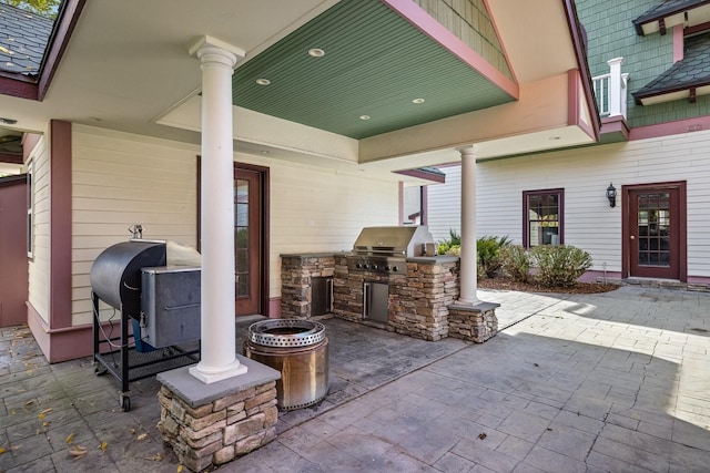 305 Columbia Ave, Whitefish, MT 59937 - view of patio / terrace featuring an outdoor kitchen