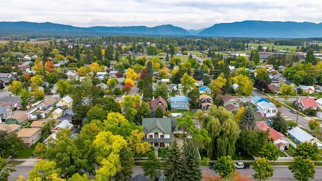 305 Columbia Ave, Whitefish, MT 59937 - aerial perspective of suburban area with a mountain backdrop