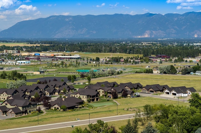 bird's eye view with a mountain view and a residential view