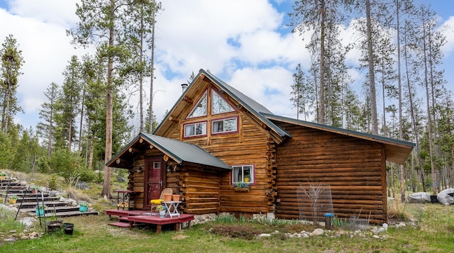 1441 Bonanza Dr, Sula, MT 59871 - rear view of house featuring log exterior