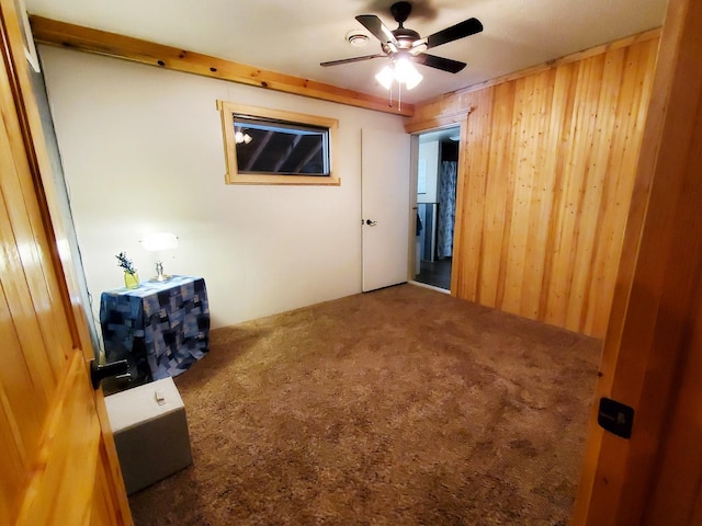 4056 Snow Fleury Ln, Lincoln, MT 59639 - unfurnished bedroom featuring carpet and wooden walls