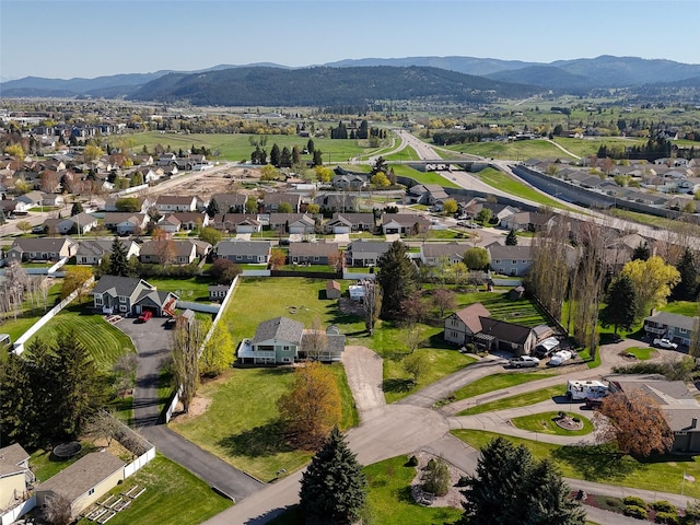 bird's eye view with a mountain view and a residential view