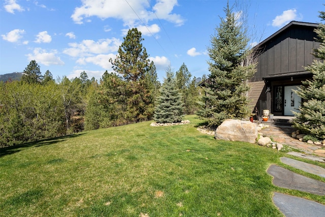 view of grassy yard