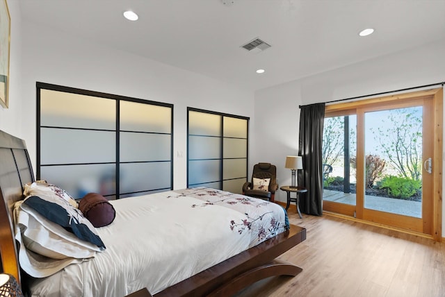 bedroom featuring high vaulted ceiling, recessed lighting, dark colored carpet, a spacious closet, and baseboards