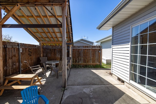 view of patio with a fenced backyard
