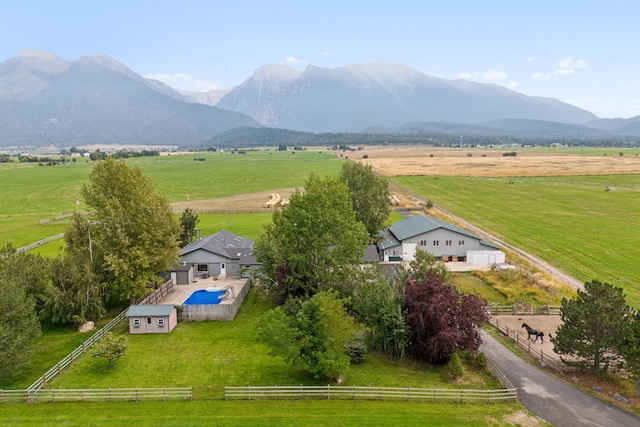 61574 Hillside Rd, Saint Ignatius, MT 59865 - bird's eye view with a rural view and a mountain view