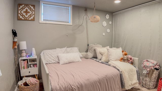 bedroom featuring recessed lighting