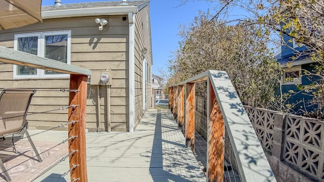 view of patio featuring fence