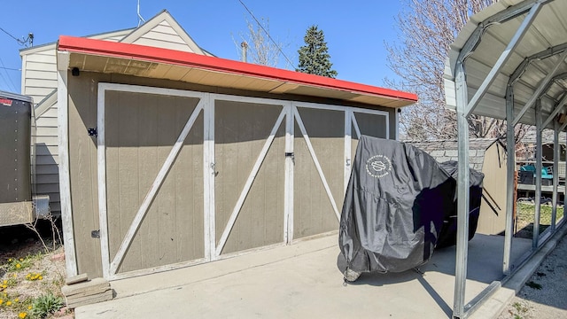 view of shed