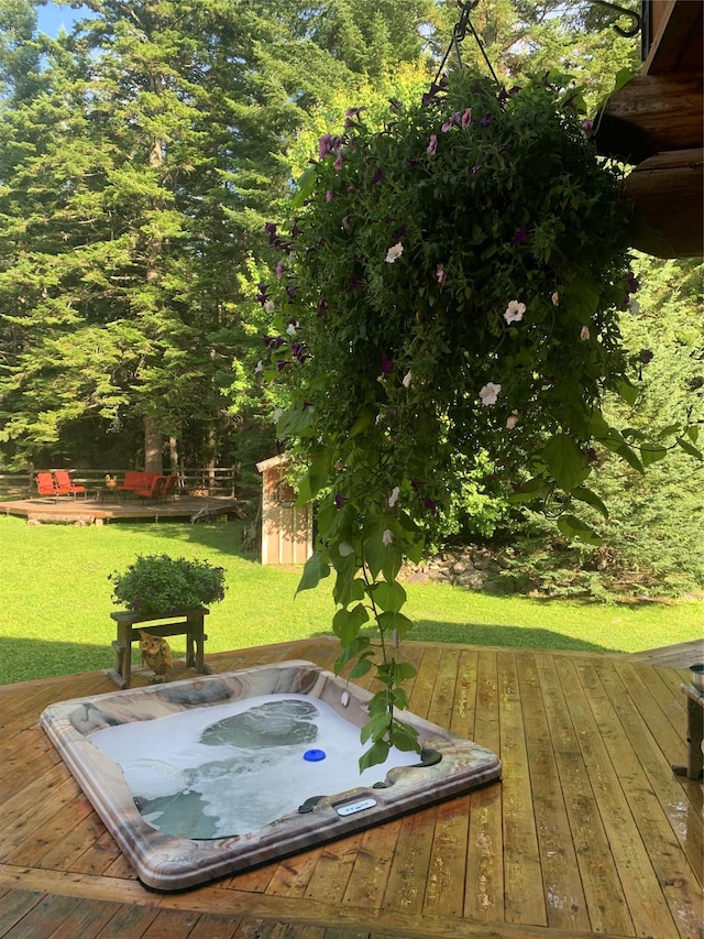 4212 Foothill Rd, Kalispell, MT 59901 - view of grassy yard featuring a deck