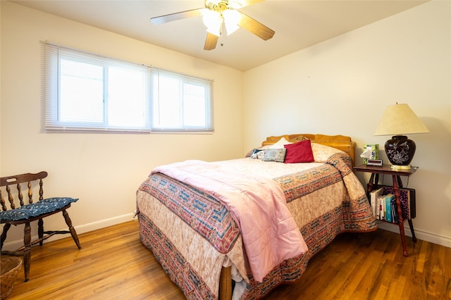 4420 7th Ave S, Great Falls, MT 59405 - bedroom featuring baseboards, a ceiling fan, and wood finished floors