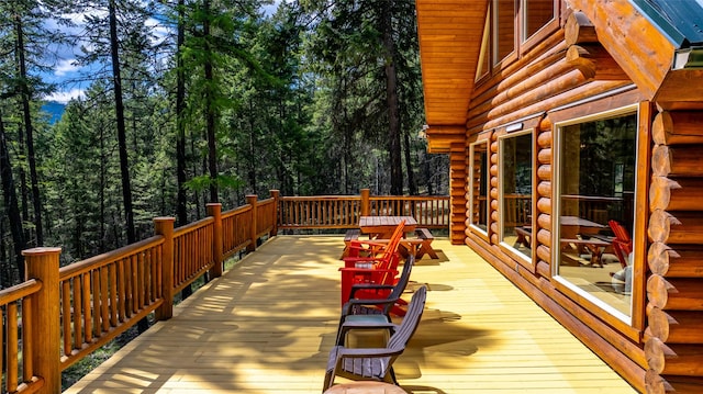 148 Muley Rd, Lakeside, MT 59922 - view of wooden terrace