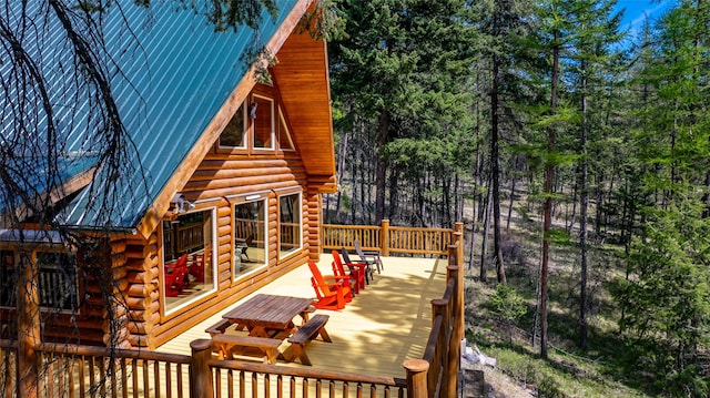 148 Muley Rd, Lakeside, MT 59922 - view of wooden deck