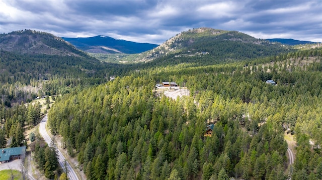 148 Muley Rd, Lakeside, MT 59922 - birds eye view of property with a forest view and a mountain view