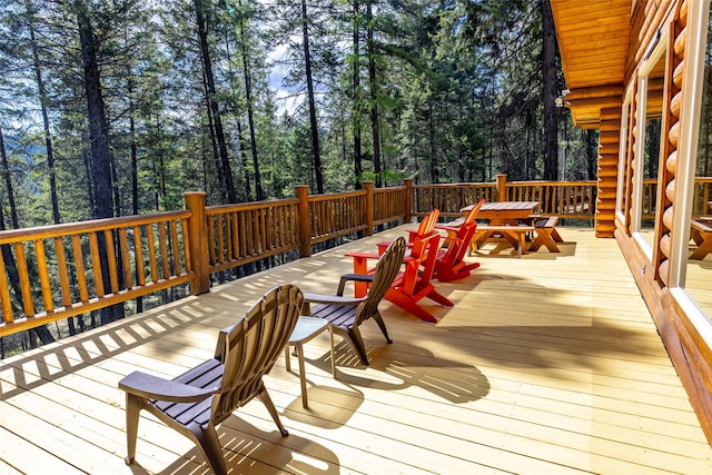 148 Muley Rd, Lakeside, MT 59922 - view of wooden deck